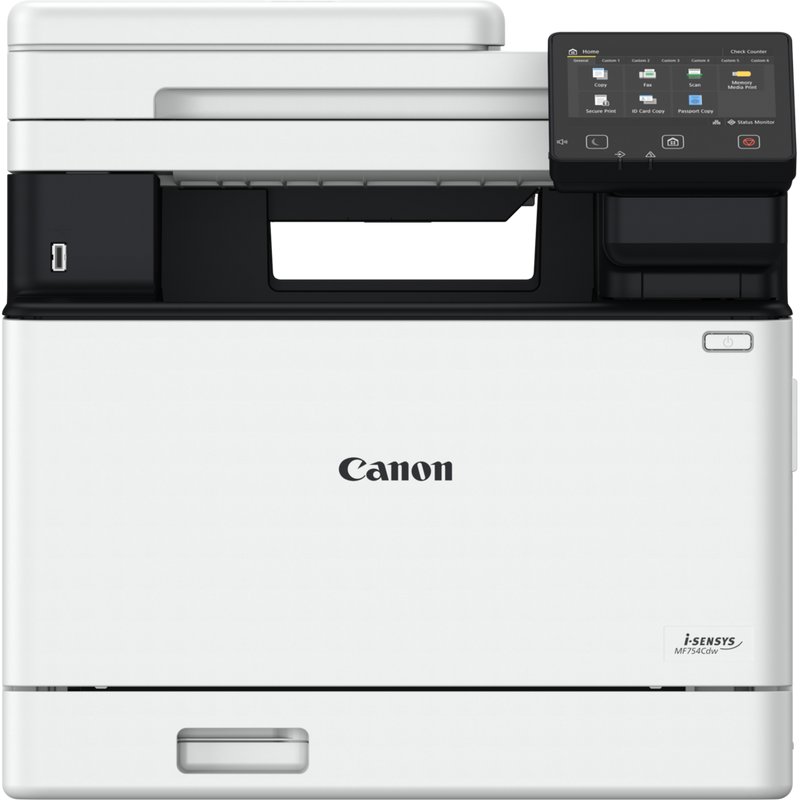 Product shot of a Canon imageCLASS laser multifunction printer in an office.