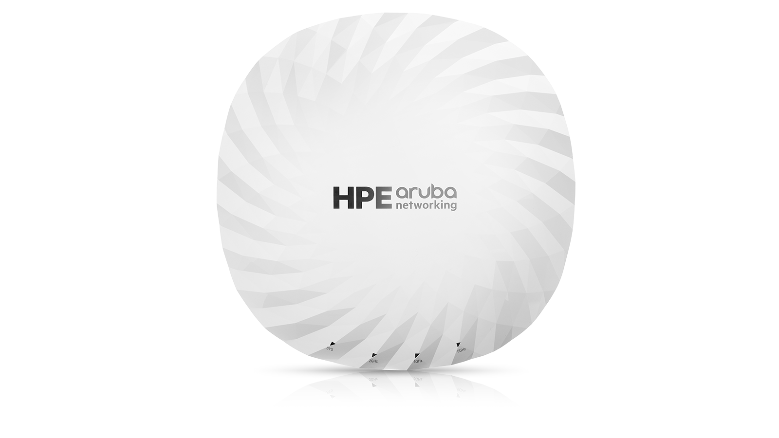 Ceiling-mounted wireless access point in a modern office interior.